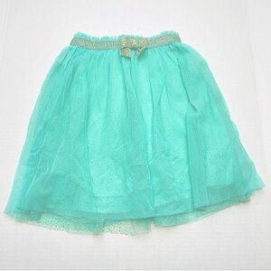 Cat & Jack Tutu Skirt Mint & Gold Dot Gold Bow